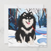 OVER DE RIVIER Finse Lapphund mini print kaarten (Voorkant)
