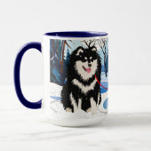 OVER DE RIVIER Finse Lapphund mok (Links)