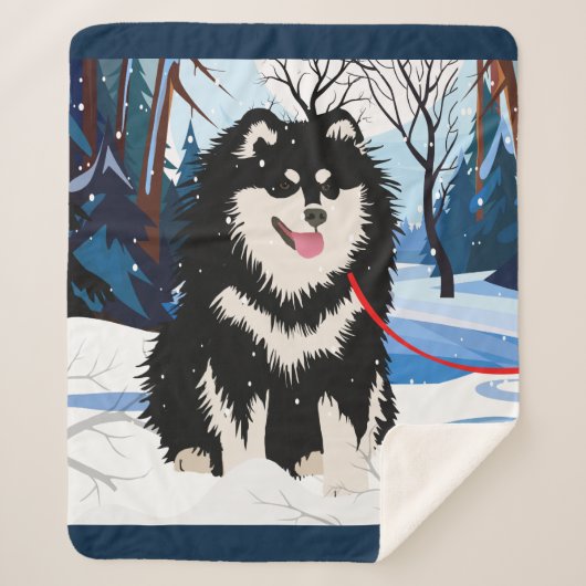 OVER DE RIVIER Finse Lapphund Sherpa deken (Voorkant)