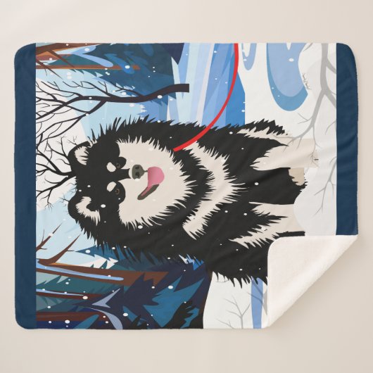 OVER DE RIVIER Finse Lapphund Sherpa deken (Voorkant (horizontaal))