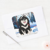 OVER DE RIVIER Finse Lapphund stickers 2 maten (Envelop)