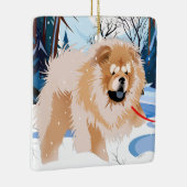 OVER DE RIVIER Red Chow 2023 Kerstbal Keramisch Ornament (Rechts)