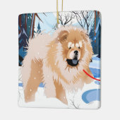 OVER DE RIVIER Red Chow 2023 Kerstbal Keramisch Ornament (Links)
