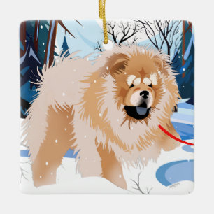 OVER DE RIVIER Red Chow 2023 Kerstbal Keramisch Ornament