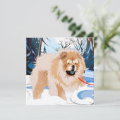 OVER DE RIVIER Red Chow mini printkaarten Feestdagenkaart (Staand voorkant)