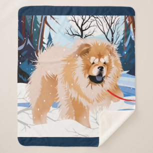 OVER DE RIVIER Red Chow Sherpa deken