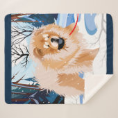 OVER DE RIVIER Red Chow Sherpa deken (Voorkant (horizontaal))