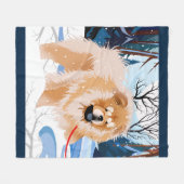OVER DE RIVIER Rode Chow fleece deken (Voorkant (Horizontaal))