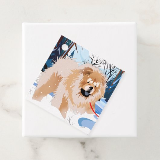 OVER DE RIVIER Rood Chow cadeaukaartjes voor en ac Bedankjes Labels (In situ)