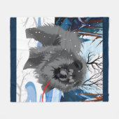 OVER DE RIVIER Zwarte Chow Fleece deken (Voorkant (Horizontaal))