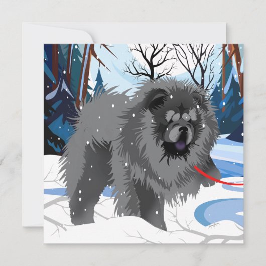 OVER DE RIVIER Zwarte Chow mini print kaarten (Voorkant)