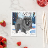 OVER DE RIVIER Zwarte Chow servetten (Insitu)