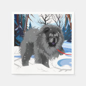 OVER DE RIVIER Zwarte Chow servetten (Voorkant)