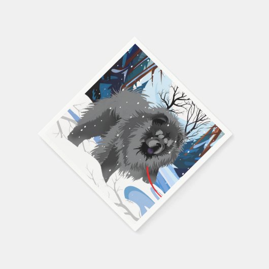 OVER DE RIVIER Zwarte Chow servetten (Hoek)