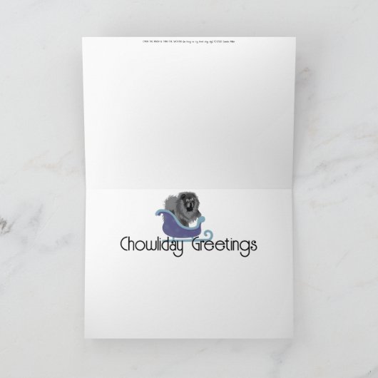 OVER DE RIVIER Zwarte Chow vakantiekunstkaarten Feestdagen Kaart (Binnen)