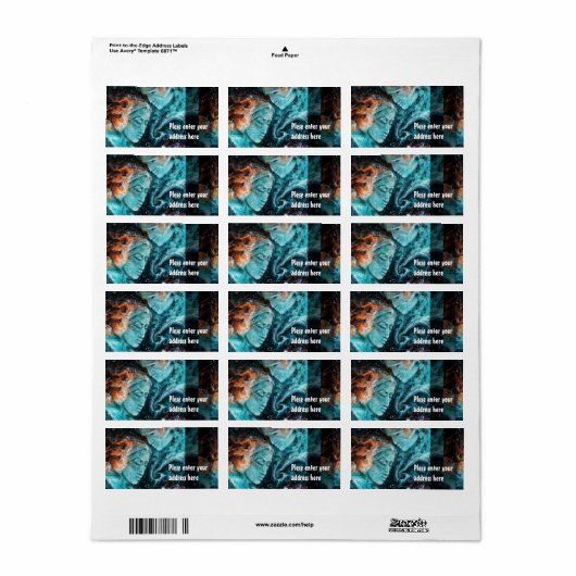 Over de ruimte etiket (Full Sheet)