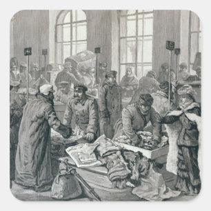 Over de Russische grens Vierkante Sticker