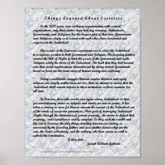 Over de samenleving poster (Voorkant)