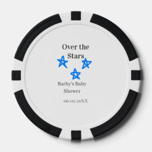 Over de sterren blauw grijze baby shower naam datu poker chips