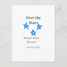 Over de sterren blauwe grijze baby shower naam dat