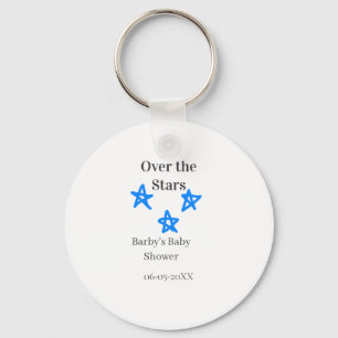 Over de sterren blauwe grijze baby shower naam dat sleutelhanger
