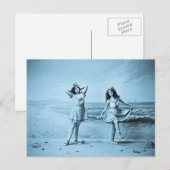 over de strand vintage 1902 briefkaart (Voorkant / Achterkant)