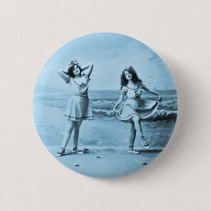 over de strand vintage 1902 ronde button 5,7 cm