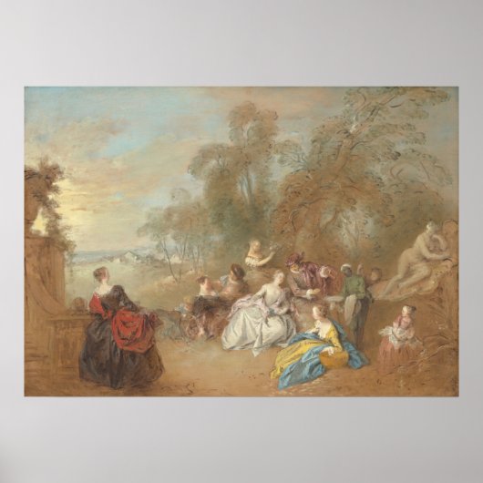 Over de Terrace - Jean-Baptiste Pater Fine Art Poster (Voorkant)