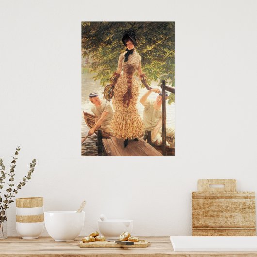 Over de Theems van James Tissot Poster (Keuken)