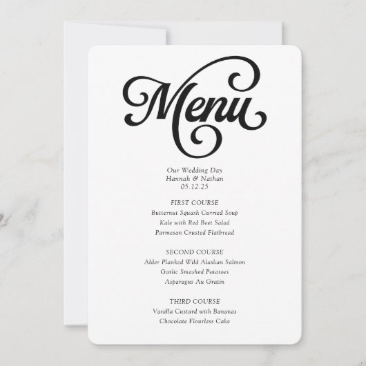 Over de Top Menu Bruiloft (Voorkant)