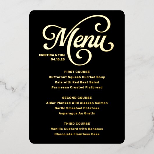 Over de Top Menu Folie Uitnodiging (Voorkant)