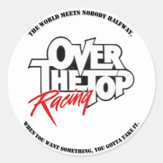 Over de Top Racing Zap Ronde Sticker (Voorkant)