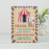 Over de Top Verjaardagscircus Bedankkaart (Staand voorkant)