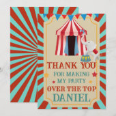 Over de Top Verjaardagscircus Bedankkaart (Voorkant / Achterkant)