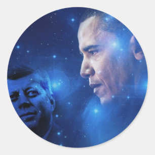 Over de Torch, John F. Kennedy Barack Obama Ronde Sticker