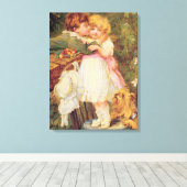 Over de tuinmuur canvas afdruk (Insitu (Houten vloer))