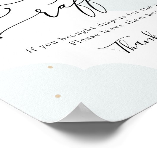 Over de Twinkle Star Diaper Raffle Sign Poster (Hoek)