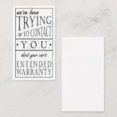 Over de uitgebreide garantie van uw auto visitekaartje (Voorkant / Achterkant)