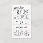 Over de uitgebreide garantie van uw auto visitekaartje (Voorkant)