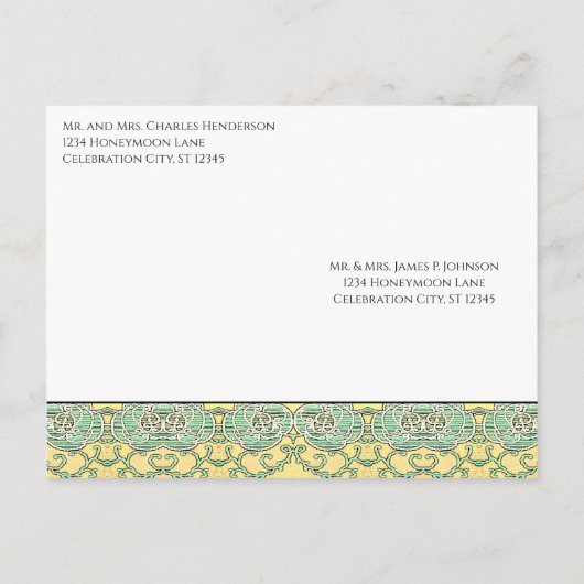 over de uitnodiging tot gouden bruiloft (Achterkant)