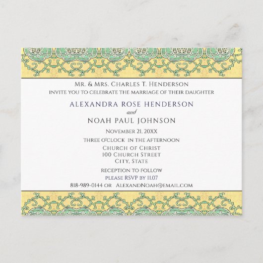 over de uitnodiging tot gouden bruiloft (Voorkant)