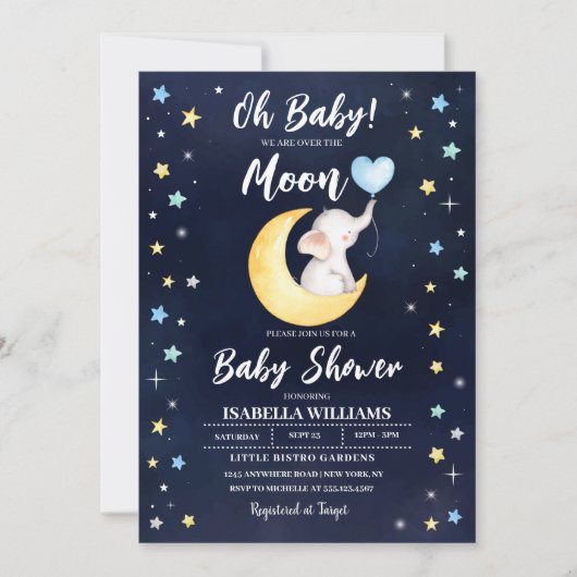 Over de uitnodiging tot het Baby shower van de maa (Voorkant)