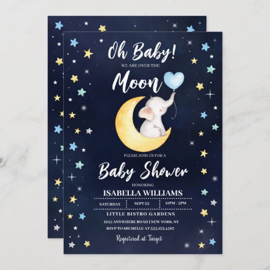 Over de uitnodiging tot het Baby shower van de maa (Voorkant / Achterkant)