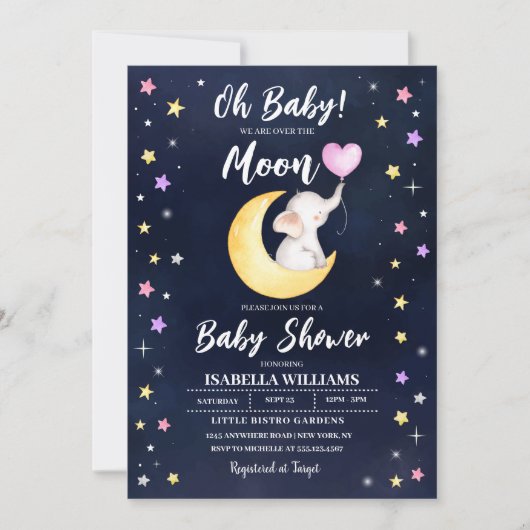 Over de uitnodiging tot het Baby shower van de maa (Voorkant)