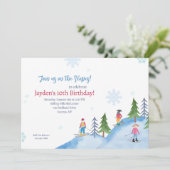 over de uitnodiging van de partij Slopes Birthday (Staand voorkant)