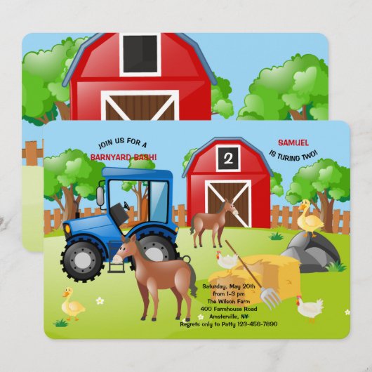 Over de uitnodiging van het Boerderij (Voorkant / Achterkant)