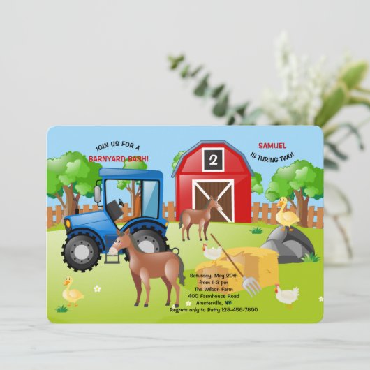 Over de uitnodiging van het Boerderij (Staand voorkant)