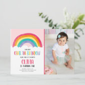 Over de uitnodiging voor de geboorte van het roze (Staand voorkant)