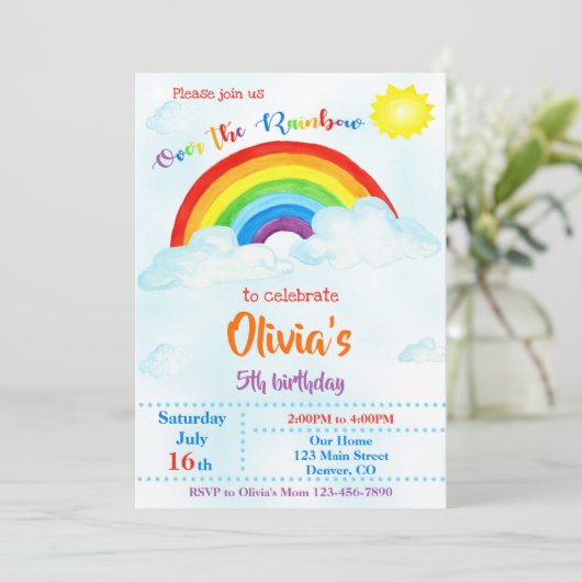 Over de uitnodiging voor de viering van de regenbo (Staand voorkant)
