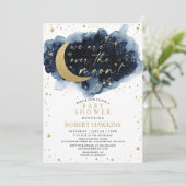 Over de uitnodiging voor het Baby shower Moon (Staand voorkant)